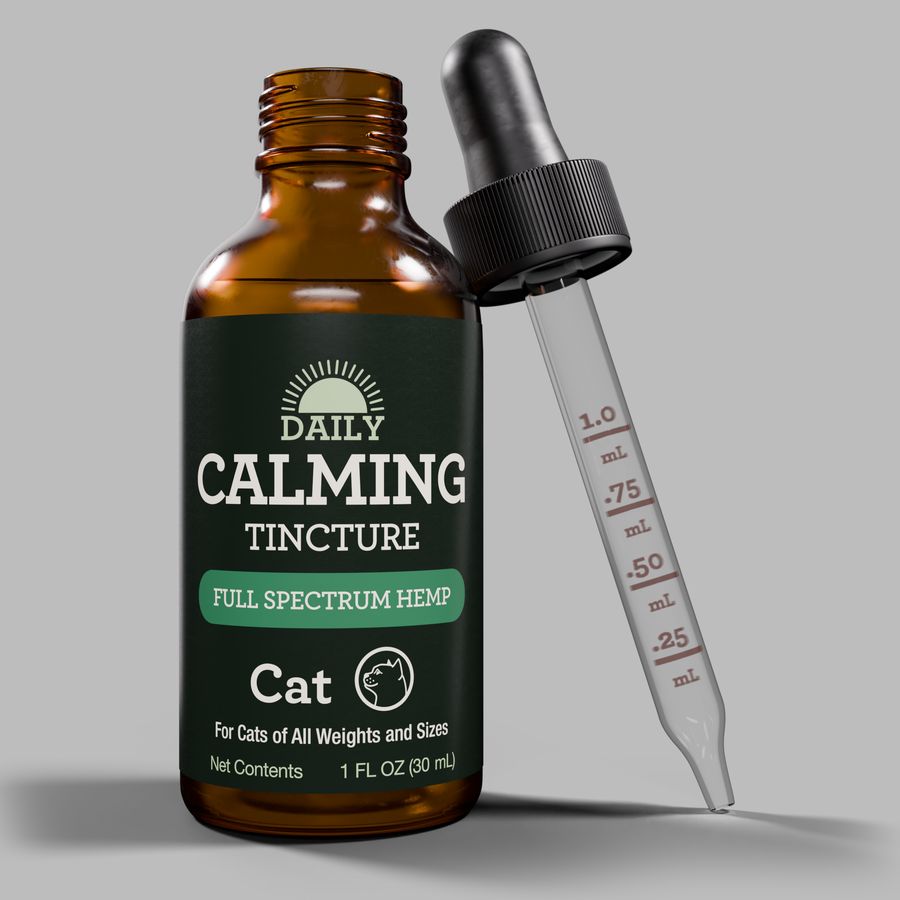 Kradle cat calming tincture bottle and dropper