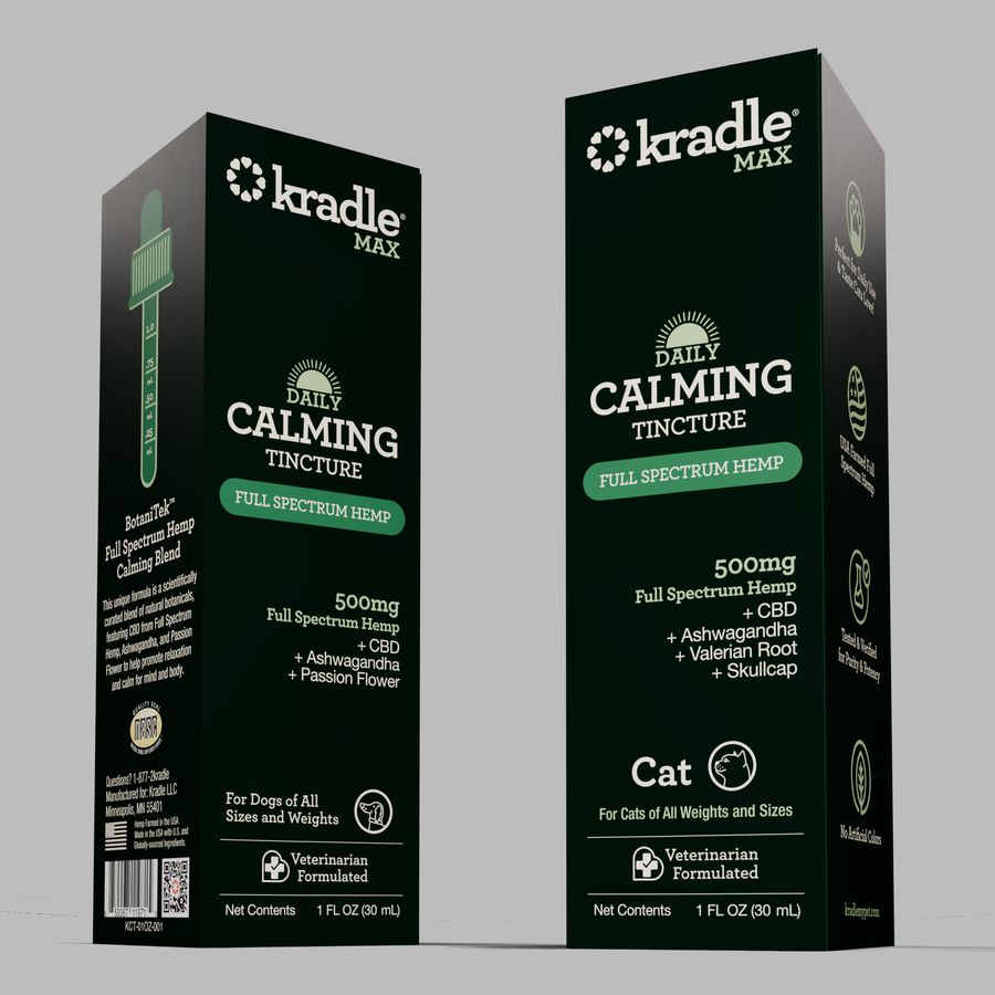 Kradle cat and dog tincture package render
